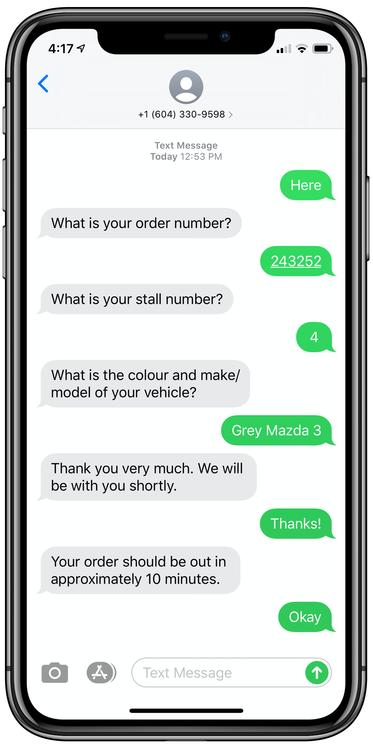 Text on Arrival User Demo